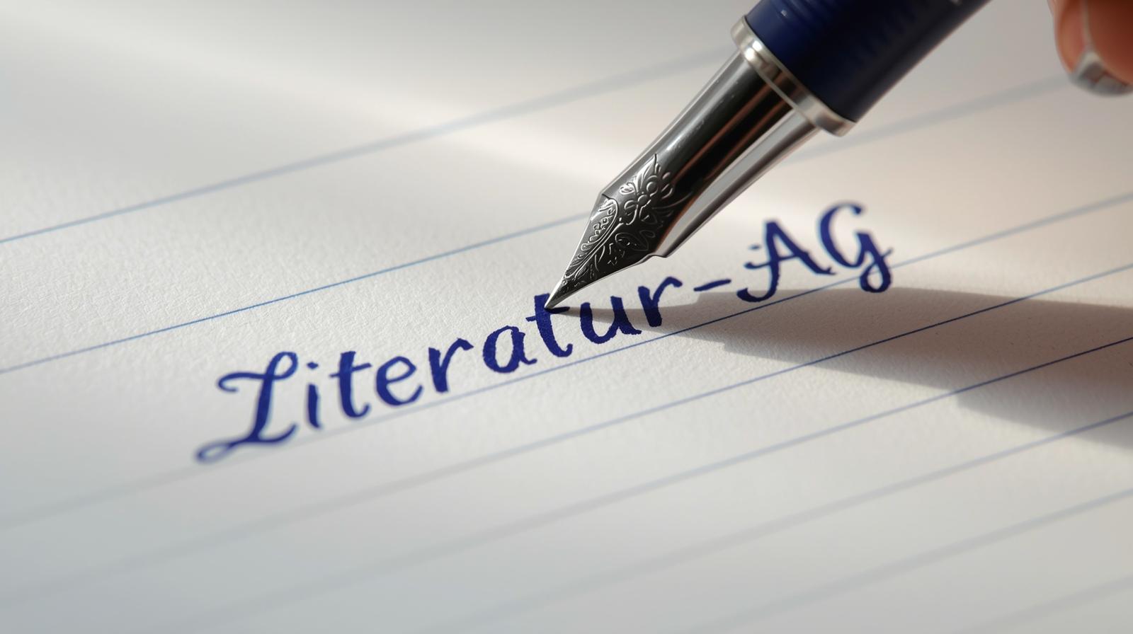 Symbolbild Literatur AG: Kugelschreiber schreibt etwas
